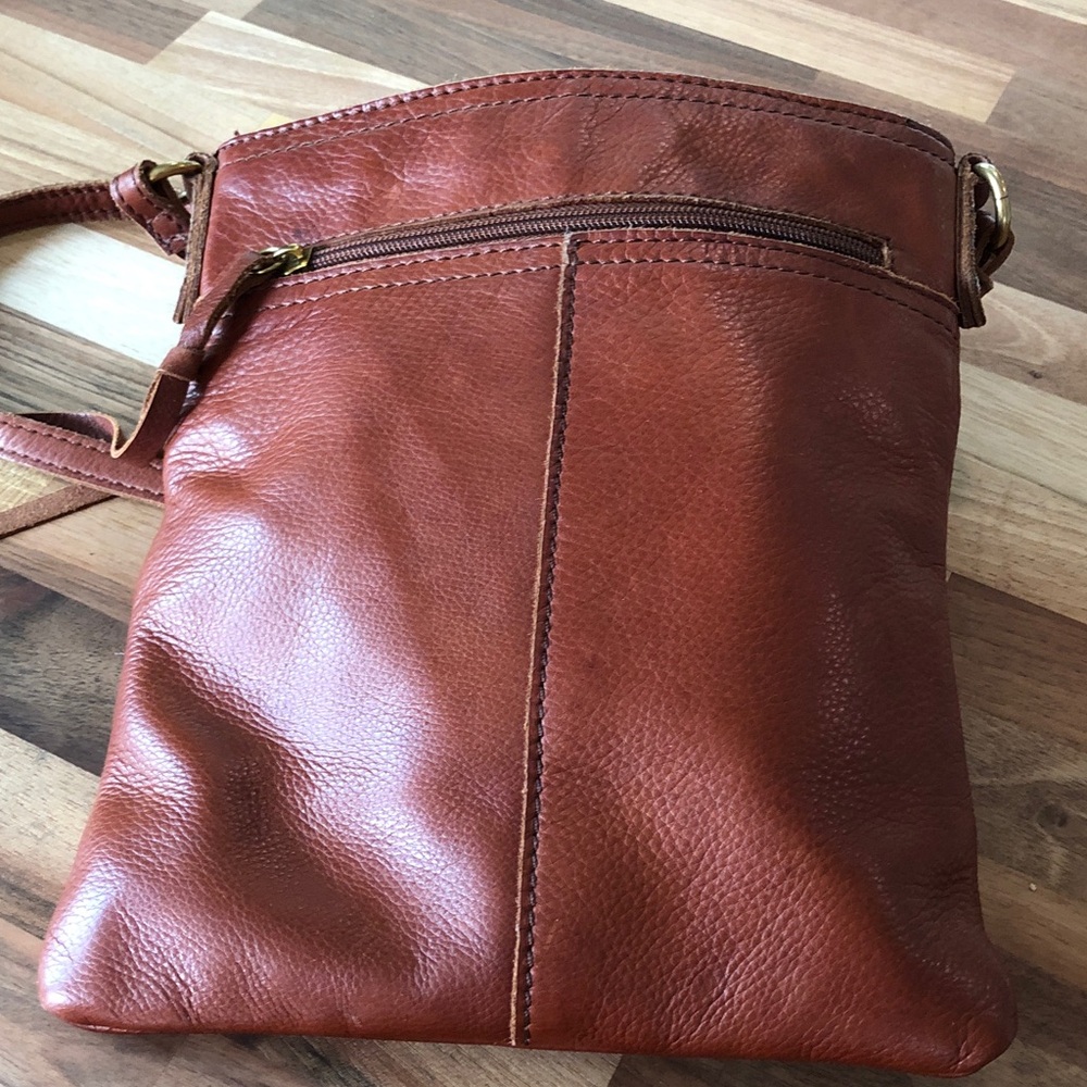 Margot Slim Leather Crossbody Bag in Brown - Picture 5 of 12